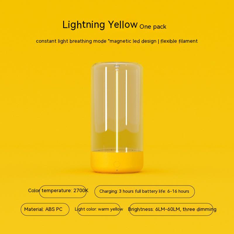 New LED Camping Light Type-c Rechargeable Portable Night Light Deals dealsniper-net Yellow USB