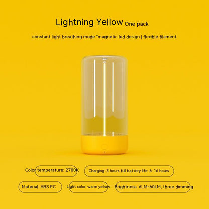 New LED Camping Light Type-c Rechargeable Portable Night Light Deals dealsniper-net Yellow USB
