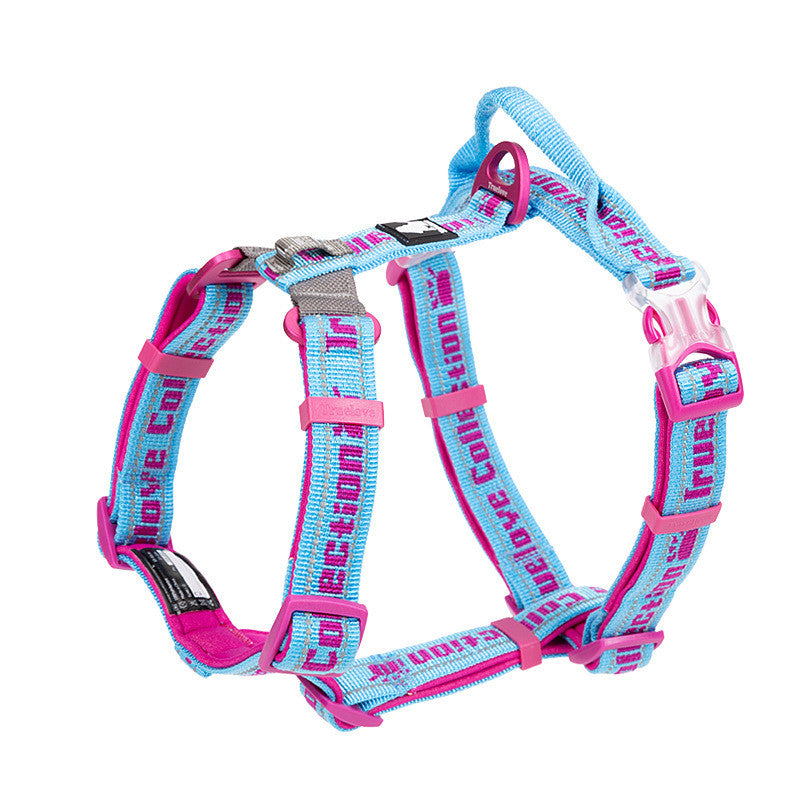 Dog Breast Strap Pet Products Leash Pets DealSniper.net Rose Red L