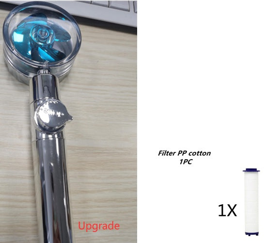 New Turbo Propeller Shower Head Water Saving High Pressure Flow House Gym From House Blue upgrade A Set