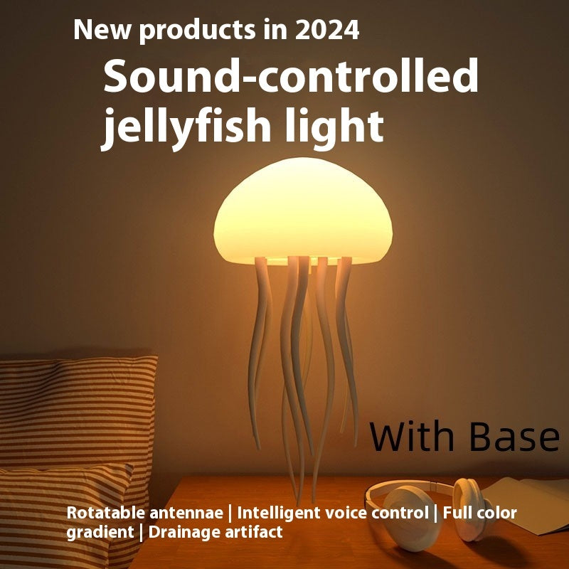 Jellyfish Mood Lamp LED Jellyfish Night Light Portable Home Decor DealSniper.net Hanging With Base 1PCS
