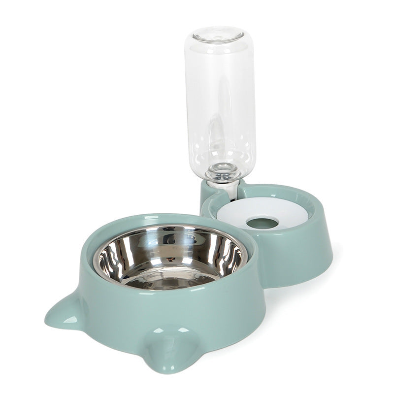 Automatic Cat Dog Water Dispenser with Bowl Nonelectric Pets dealsniper-net Blue green