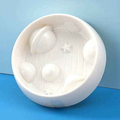 Planet Shape Slow Feeding Bowl Non-slip Anti-tumble Pets dealsniper-net White Planet Bowl