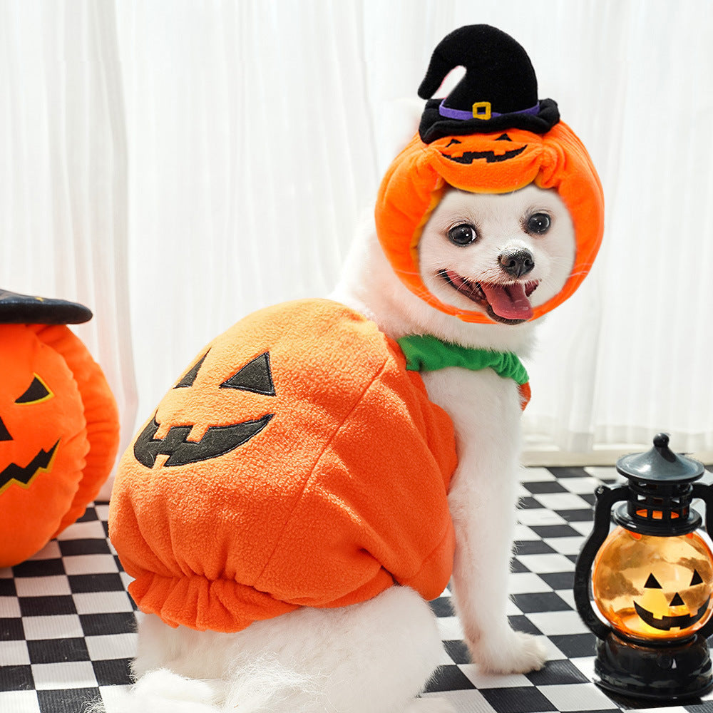Halloween Pumpkin Vest For Dogs Cats Festive Pet Costume Harness Pets null