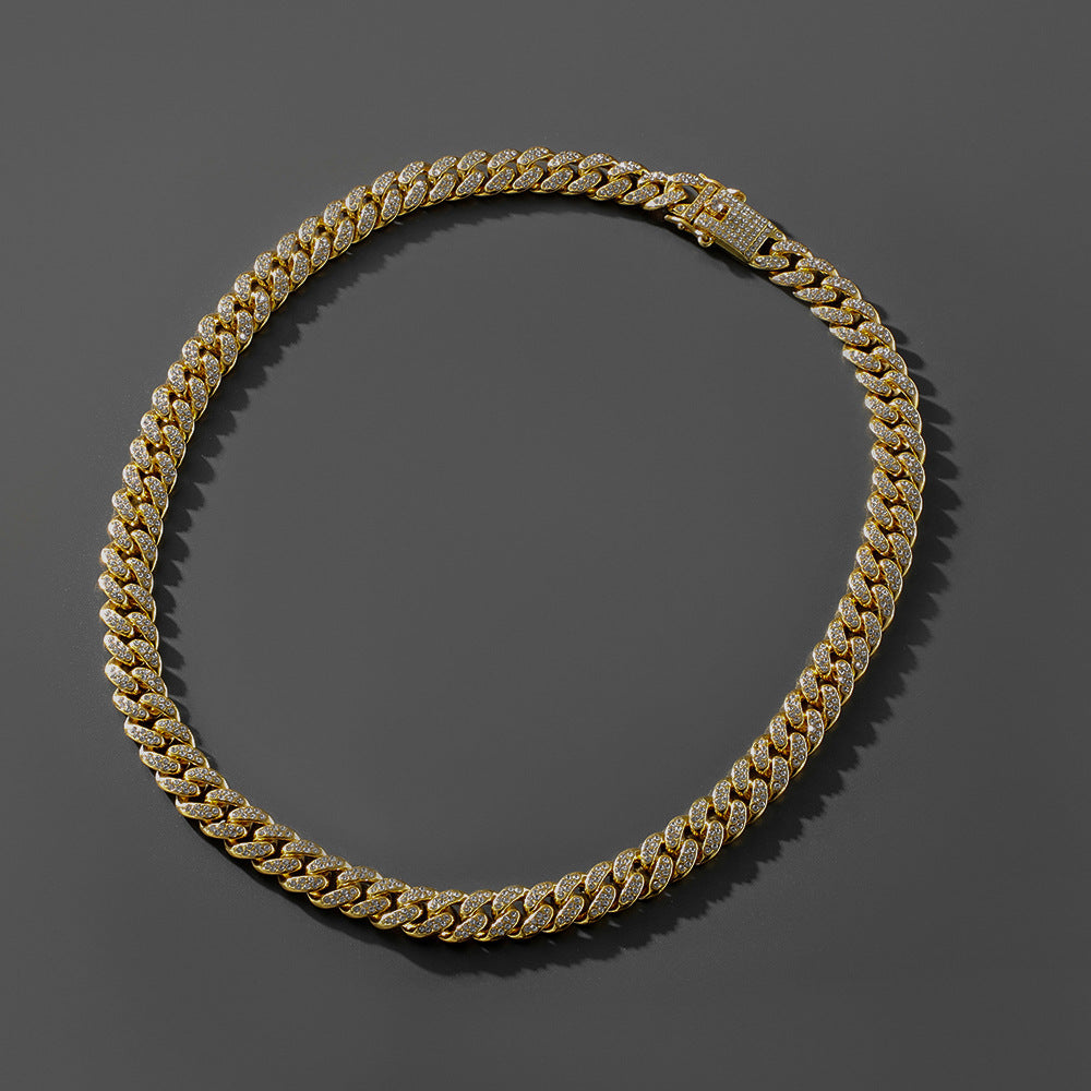 Hip Hop Trend Full Diamond Cuban Link Chain Men's Bracelet Jewelry Gym From House X2559 Gold Necklace