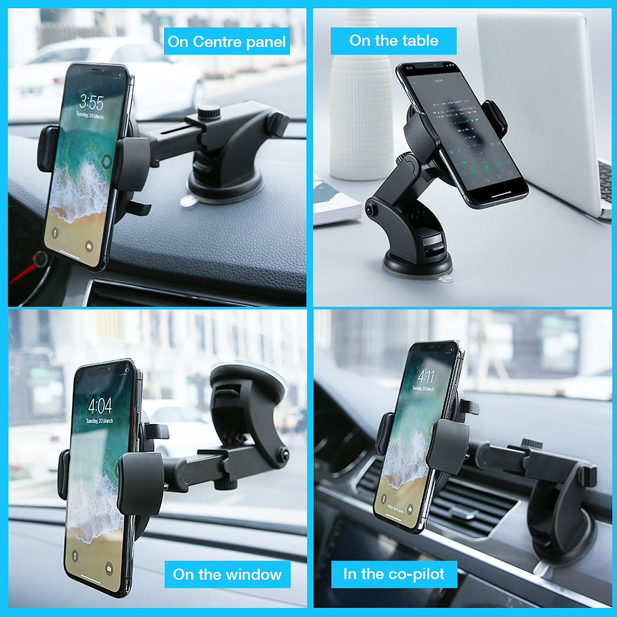 Car Phone Holder Long Rod Telescopic Car Dashboard Suction Cup Type Vehicle dealsniper-net