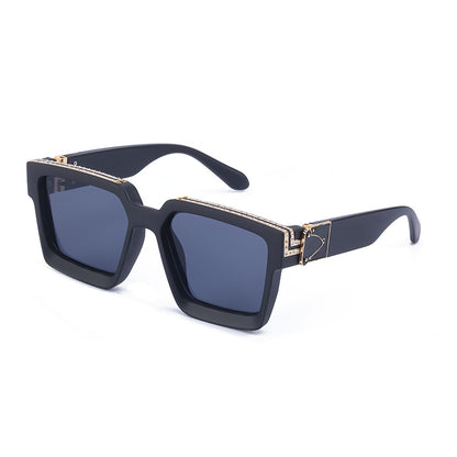 Diamond-Encrusted Large Square Frame Sunglasses For Women Women Gym From House C2