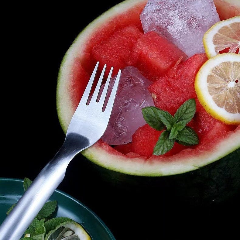 2 In 1 Watermelon Fork Slicer Multi-purpose Stainless Steel Kitchen DealSniper.net