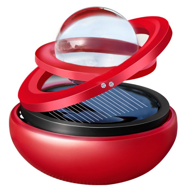 Solar Interstellar Double-ring Rotating Suspended Aromatherapy Vehicle dealsniper-net Red