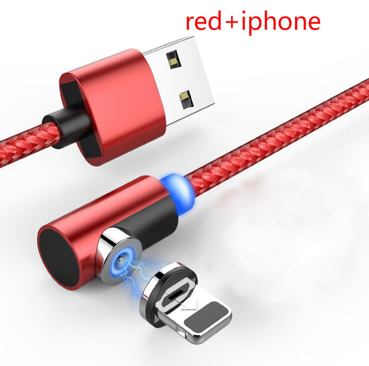 Nylon Braided Magnetic Mobile Phone Charging Cable Gadgets dealsniper-net Red iphone 1 m