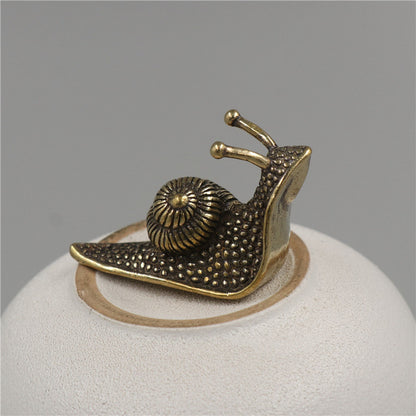 Brass Tea Pet Snail Decoration Pure Copper