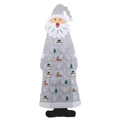 Advent Calendar Fabric Christmas Hanging Pendant Santa Claus Holidays dealsniper-net Grey