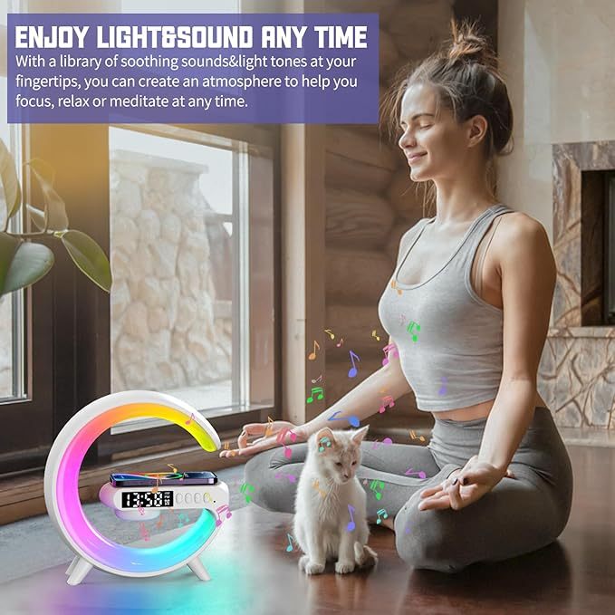 New Intelligent G Shaped LED Lamp Bluetooth Speaker Home Decor dealsniper-net