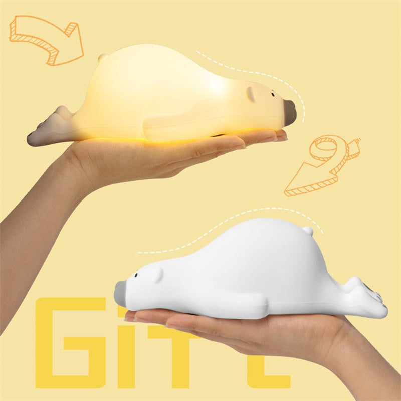 Cute Bear Silicone Night Light 3 Levels Atmosphere Table Lamp Home Decor dealsniper-net