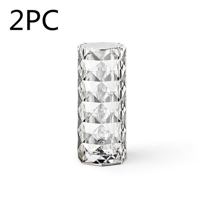 Nordic Crystal Lamp USB Table Lamps Bedroom Touch Dimming Home dealsniper-net White 16colors 2PC USB