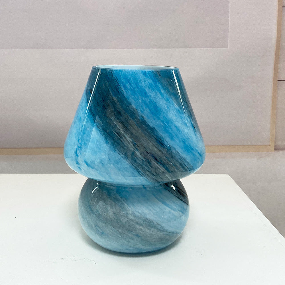 Handmade Glass Mushroom Table Lamp, Bedside Small Night Lamp Home Decor Gym From House Earth AU