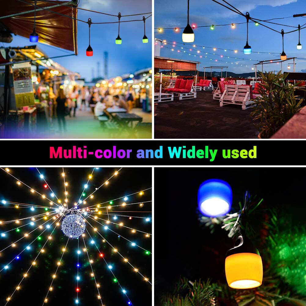 41FT LED Outdoor Fairy String Light Hanging Bulb Waterproof Garden Decor Plug In Home DealSniper.net
