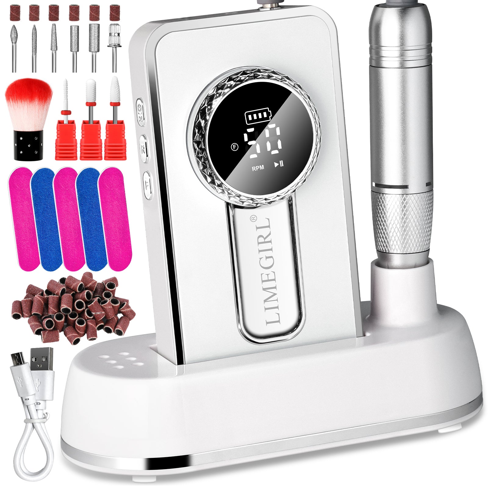 Nail Drill Machine Rechargeable Portable Nail File Beauty dealsniper-net