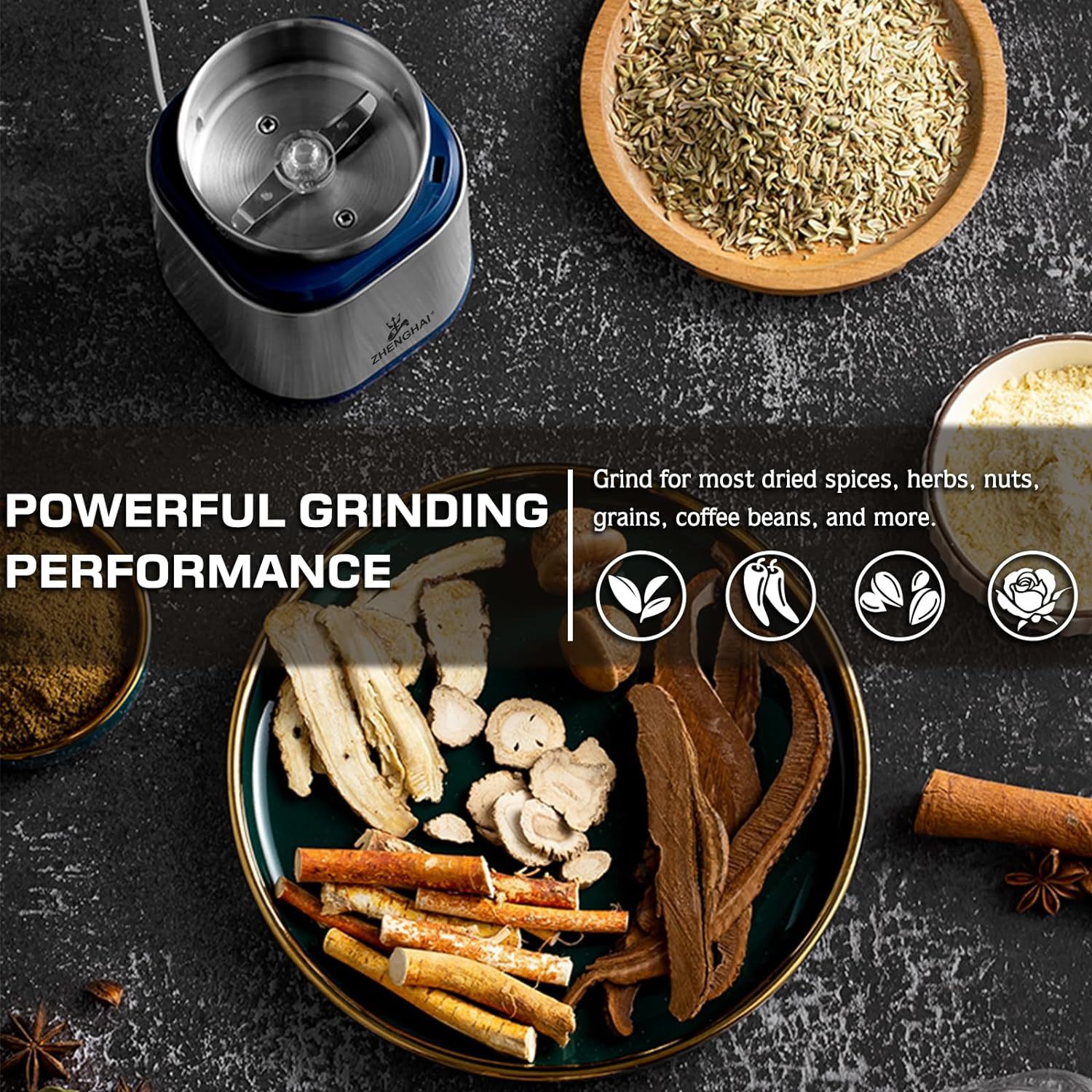 Electric Grinder For Herb pice Pollen And Coffee Fast Grinding Kitchen dealsniper-net