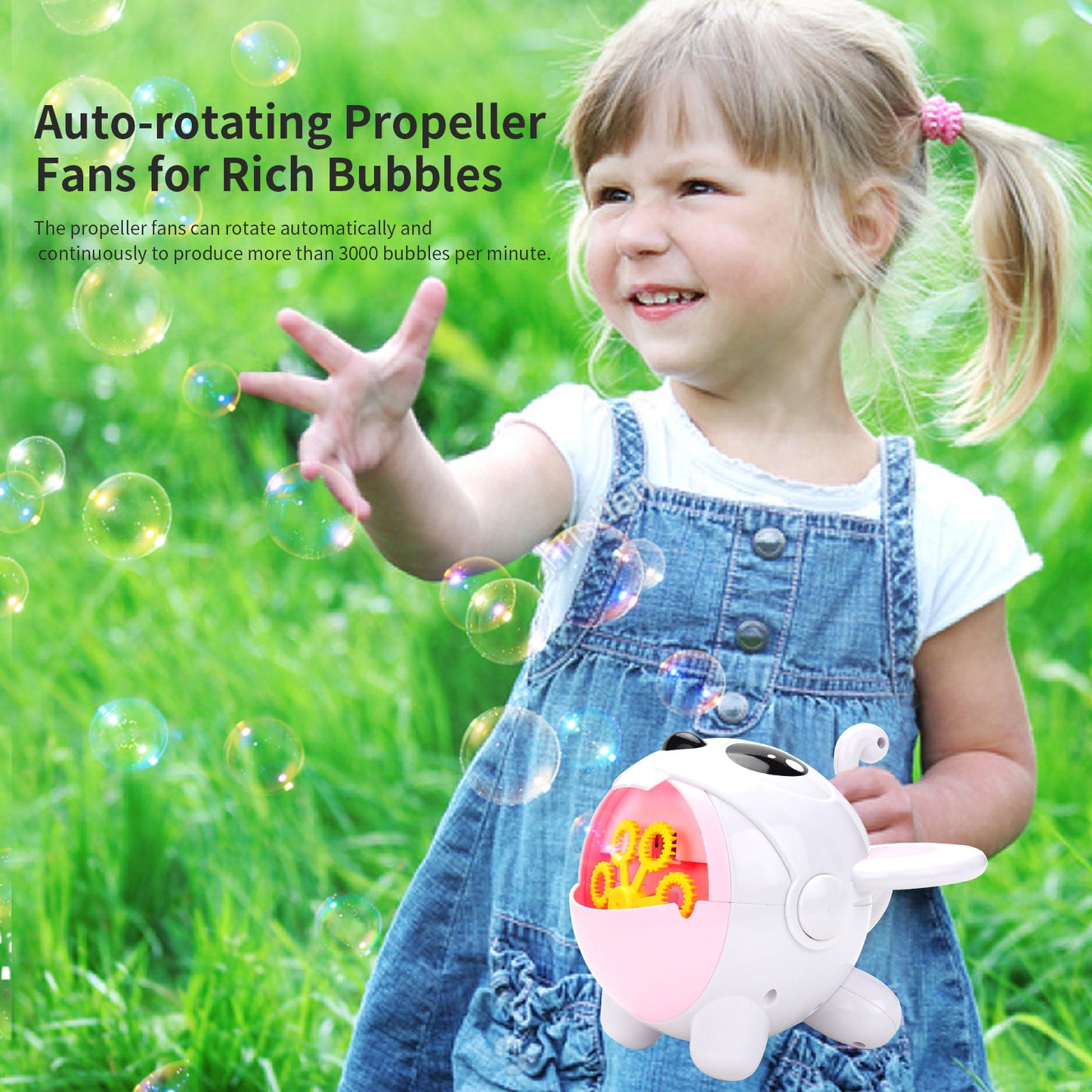 Automatic Cute Bubble Machine Soap Bubble Blower Outdoor Kids