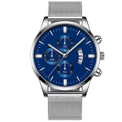 Mens Business Luxury Watches For Men Mesh Band Quartz Watch Jewelry Gym From House Silver Blue
