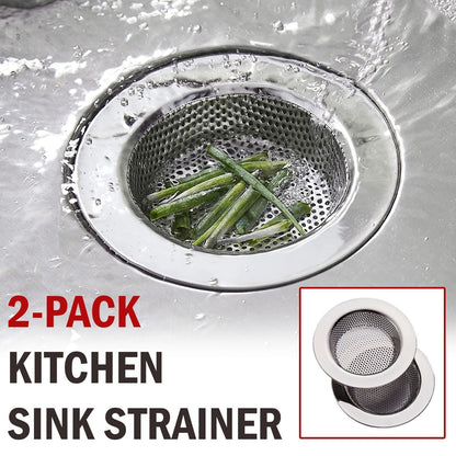 2PCS Kitchen Sink Strainer - Stainless Steel, Large Wide Rim 4.5 Diameter Home dealsniper-net