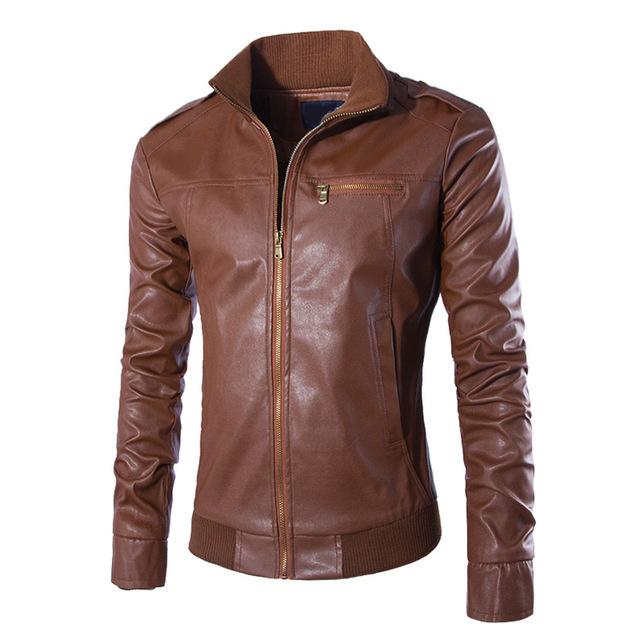 Motorcycle Leather Jackets Men dealsniper-net Dark brown L