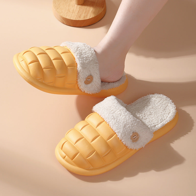 Plaid Slippers EVA Detachable Slippers Cozy Nonslip Warm Plush Shoes Winter House Shoes For Women Women dealsniper-net