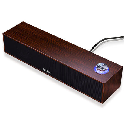 350MB Wired Desktop Wooden Strip Bluetooth Speaker