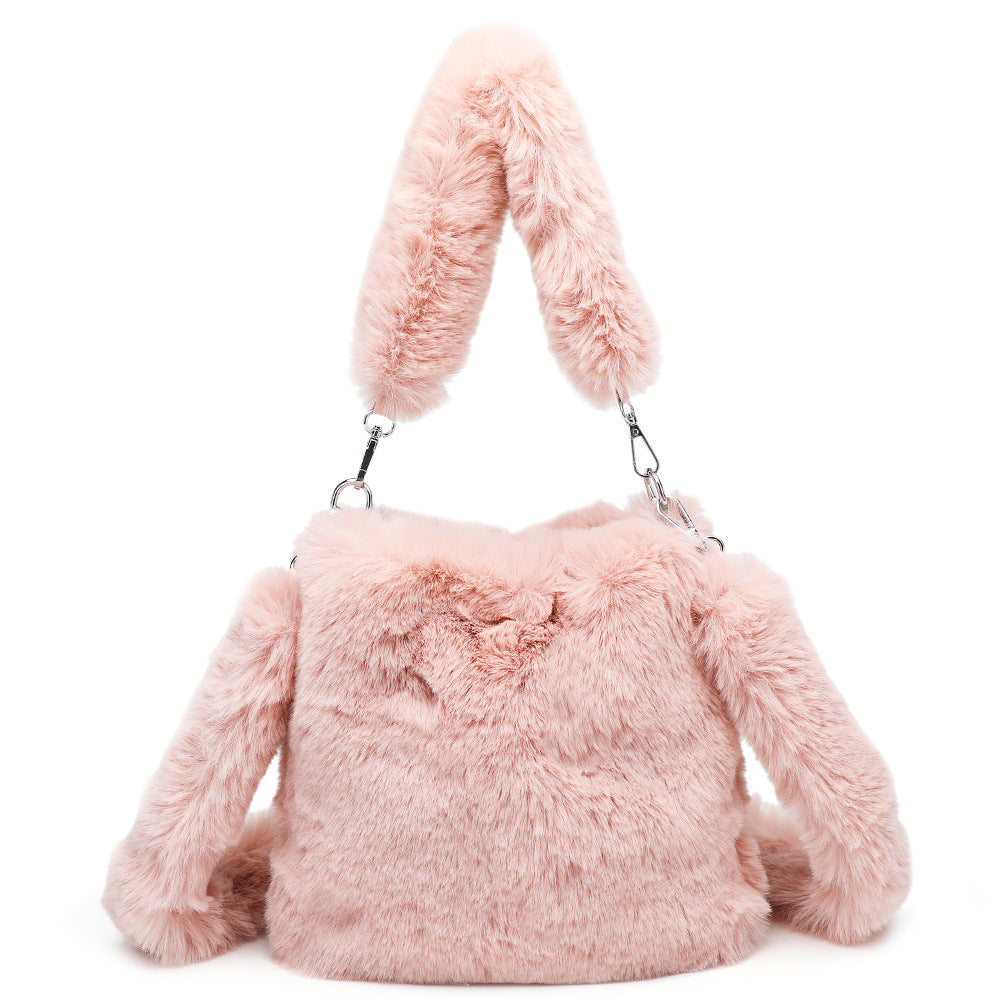 Women Fluffy Shoulder Bag Top-handle Bag Handbag