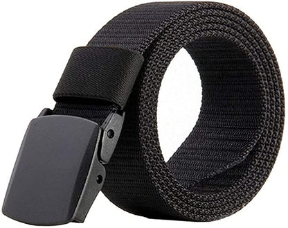 Plastic Cam Buckle Nylon Canvas Tactical Waistband Webbing Military Belt For Men Men dealsniper-net Black Nylon 125cm