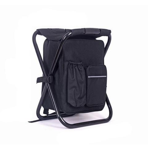 Multifunction Outdoor Folding Chair Ice Cooler Picnic Bags Camping Outdoor dealsniper-net Black