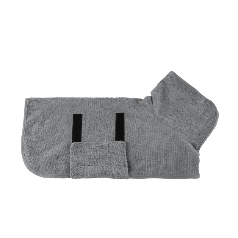 Pet Puppy Clothes Bathing Robe Neck Pet Clothes Pets Gym From House Grey L
