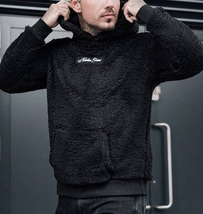 Men's Plush Hoodies Sweatshirt With Big Pocket Fashion Men null Black 2XL
