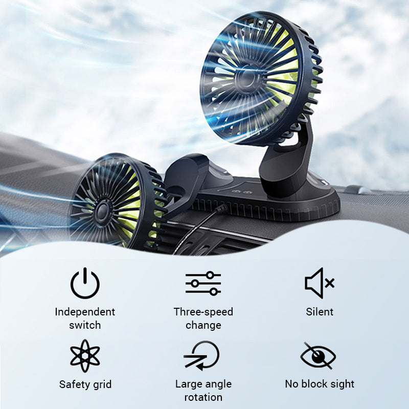 12V-24V USB Car Fan For Dashboard Air Circulation Vehicle DealSniper.net