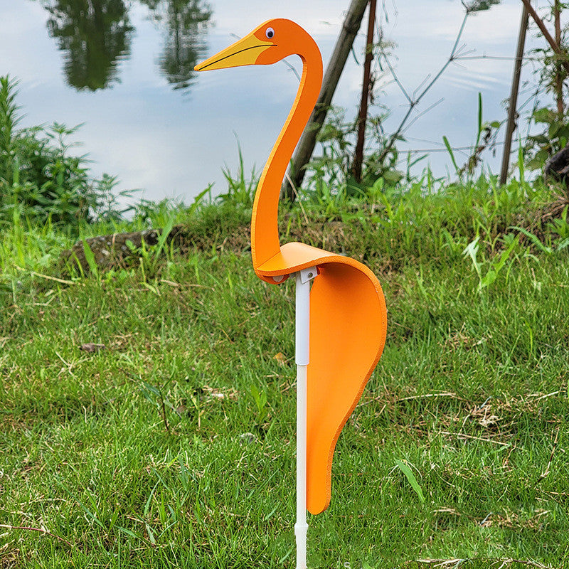 Swirl Flamingo Rotating Bird Beach Gardening Decoration Garden DealSniper.net Orange 40cm