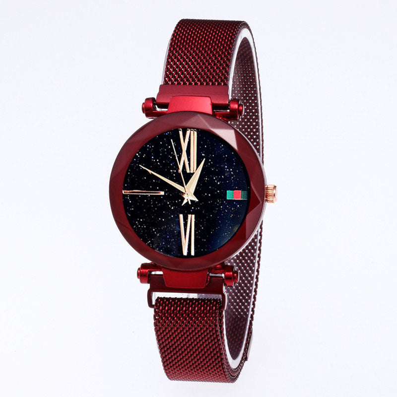Lazy Magnet Watch Ladies Star Net Celebrity Watch Jewelry DealSniper.net Red
