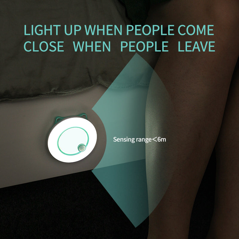 Human Body Induction Light LED Small Night Light Charging Home Decor Gym From House