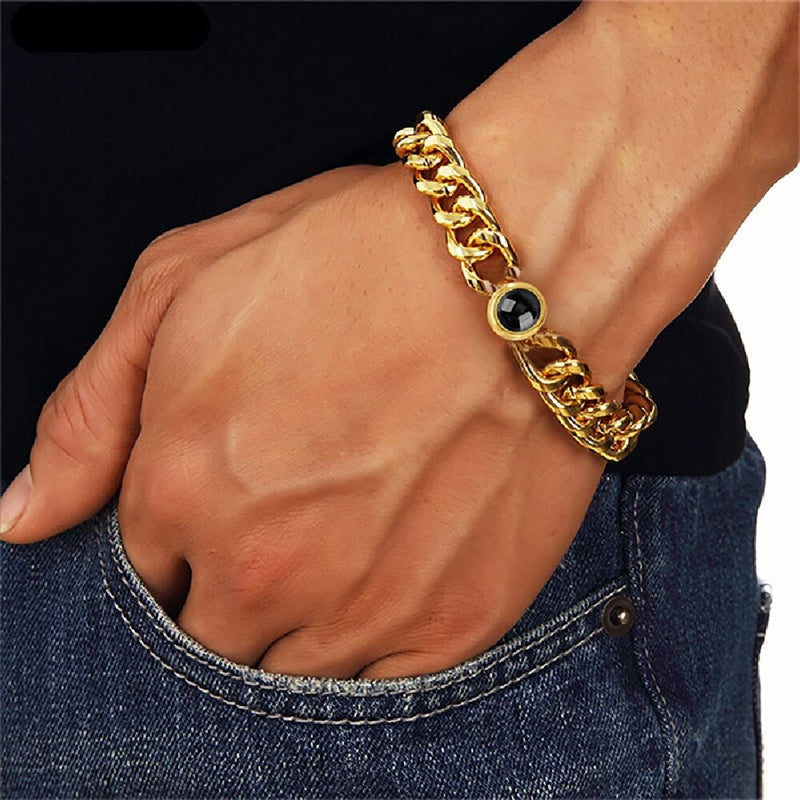 Titanium Steel Personalized Photo Custom Bracelet Jewelry Gym From House
