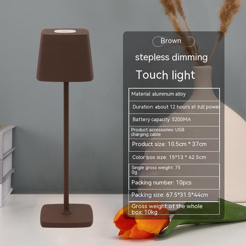 USB Rechargeable Desk Lamp Bedroom Touch Led Lamp Home Decor dealsniper-net Infinite Touch Dimming Brown