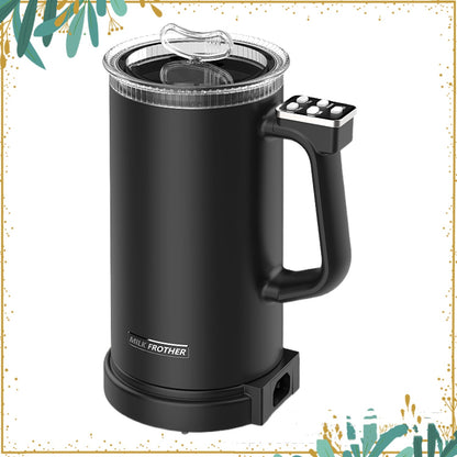 Hot And Cold Double Electric Milk Frother Coffee Latte Kitchen DealSniper.net 600ml Black AU