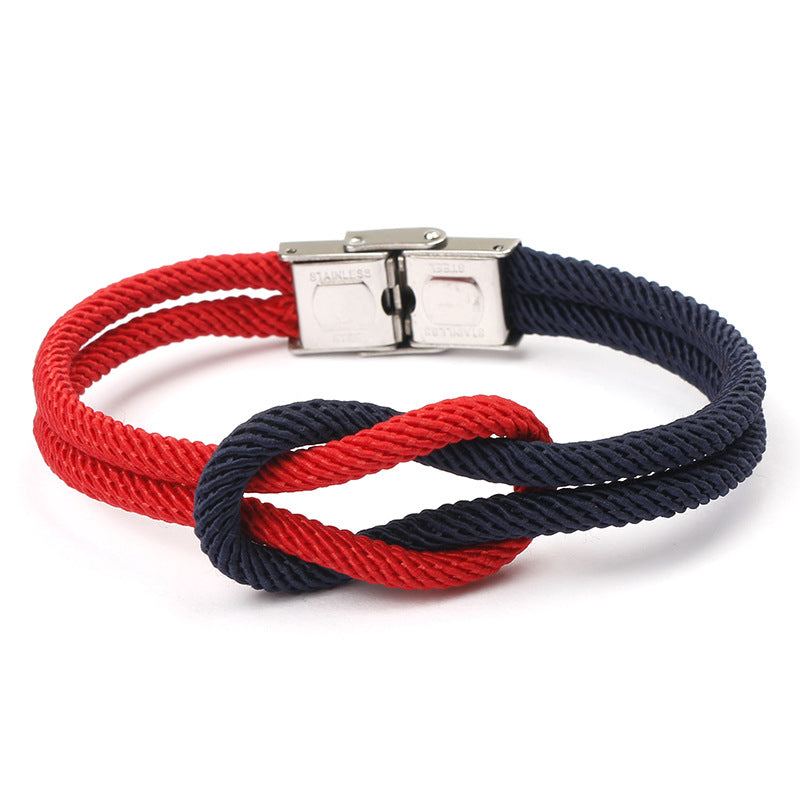 Vintage Anchor Handmade Diy Woven Bracelet Jewelry DealSniper.net Red Blue
