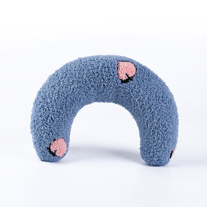 U-shaped Cat Toy Pillow To Protect Cervical Vertebra Pet Sleeping Pillow Soft Sounding Deep Sleep Pets DealSniper.net Blue