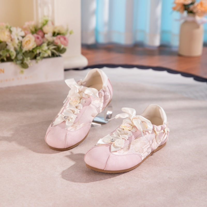 New-style Oriental Aesthetic Flower Embroidery Casual Shoes Women Gym From House