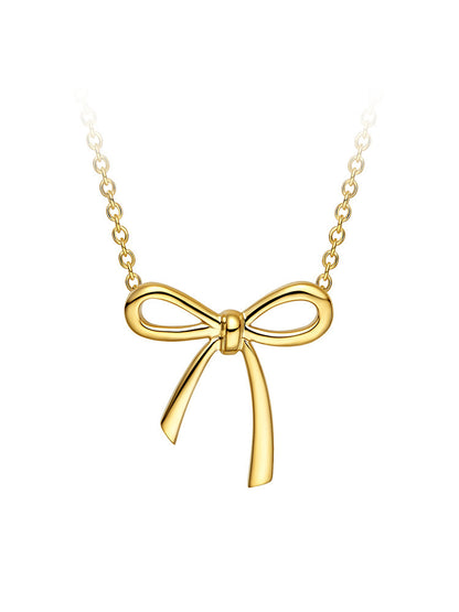 Bow Pendant Color Gold Clavicle Chain Jewelry dealsniper-net Gold Plated