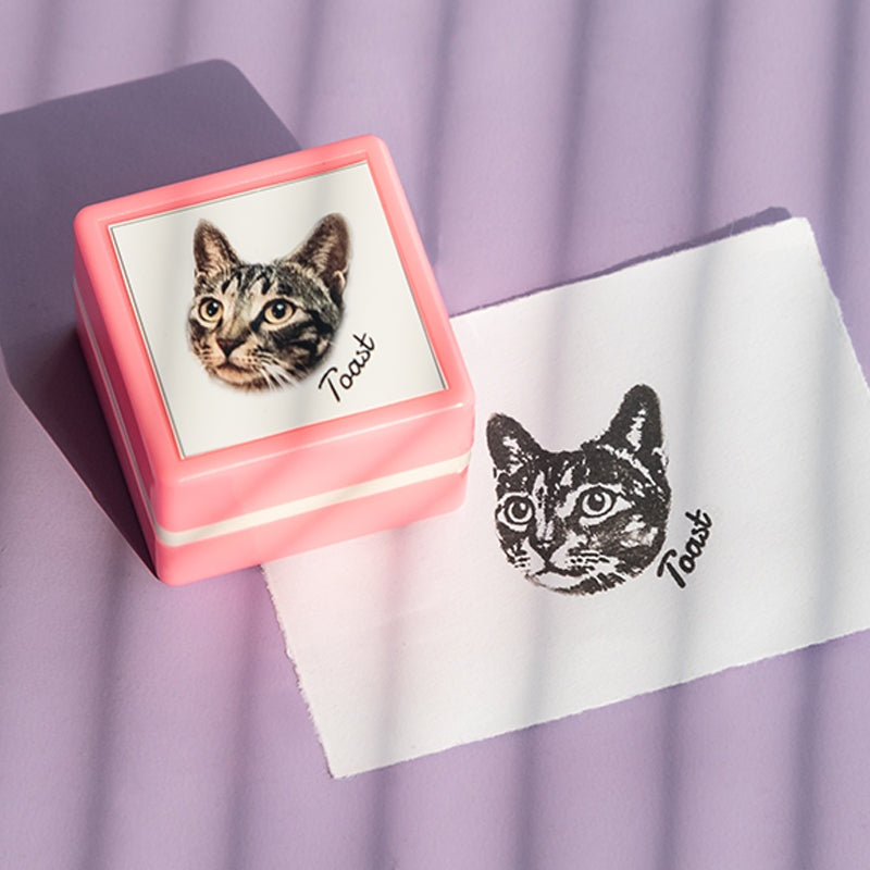 Custom-Made Pet Portrait Stamp DIY For Dog Figure Seal Pets Gym From House Pink