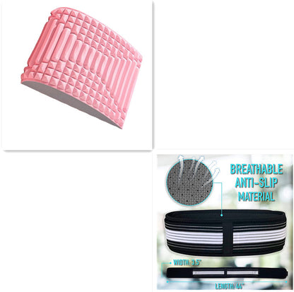 Back Stretcher Pillow Neck Lumbar Support Massager Health dealsniper-net Pink SetA