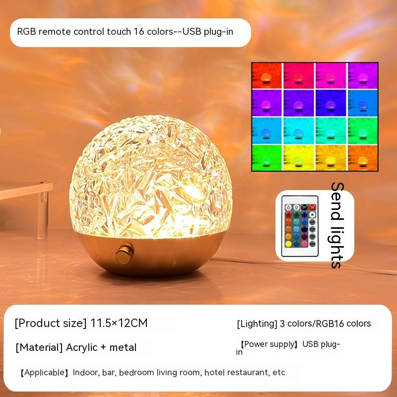 New Water Ripple Projector Night Light Crystal Mood Lamp