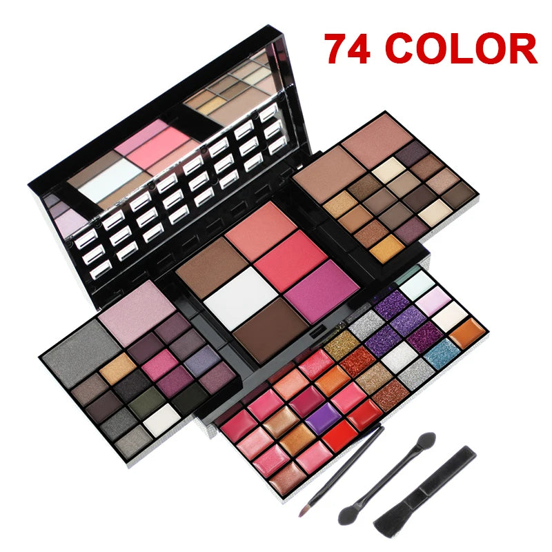 74 Colors Makeup Set Lip Gloss Blush Eyeshadow Highlight Beauty DealSniper.net