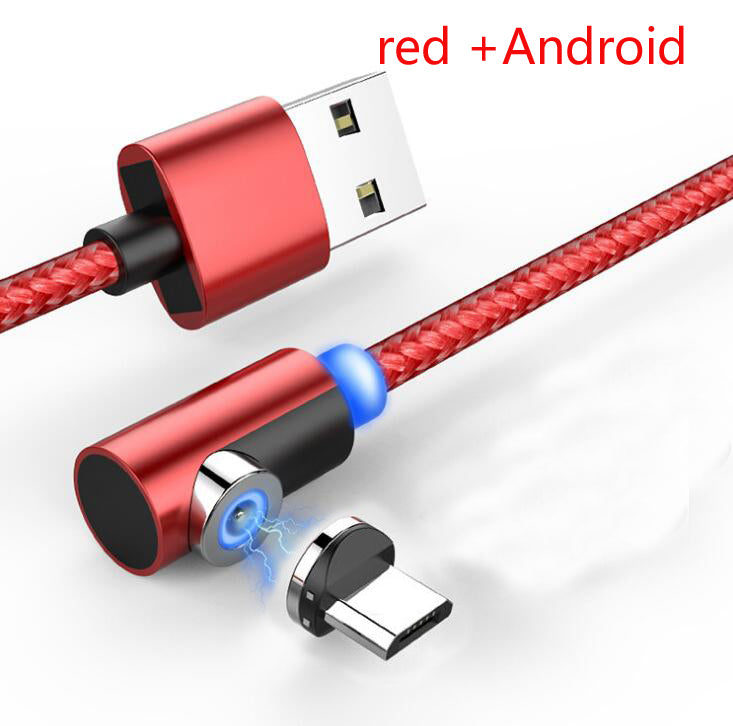 Nylon Braided Magnetic Mobile Phone Charging Cable Gadgets dealsniper-net Red android 1 m